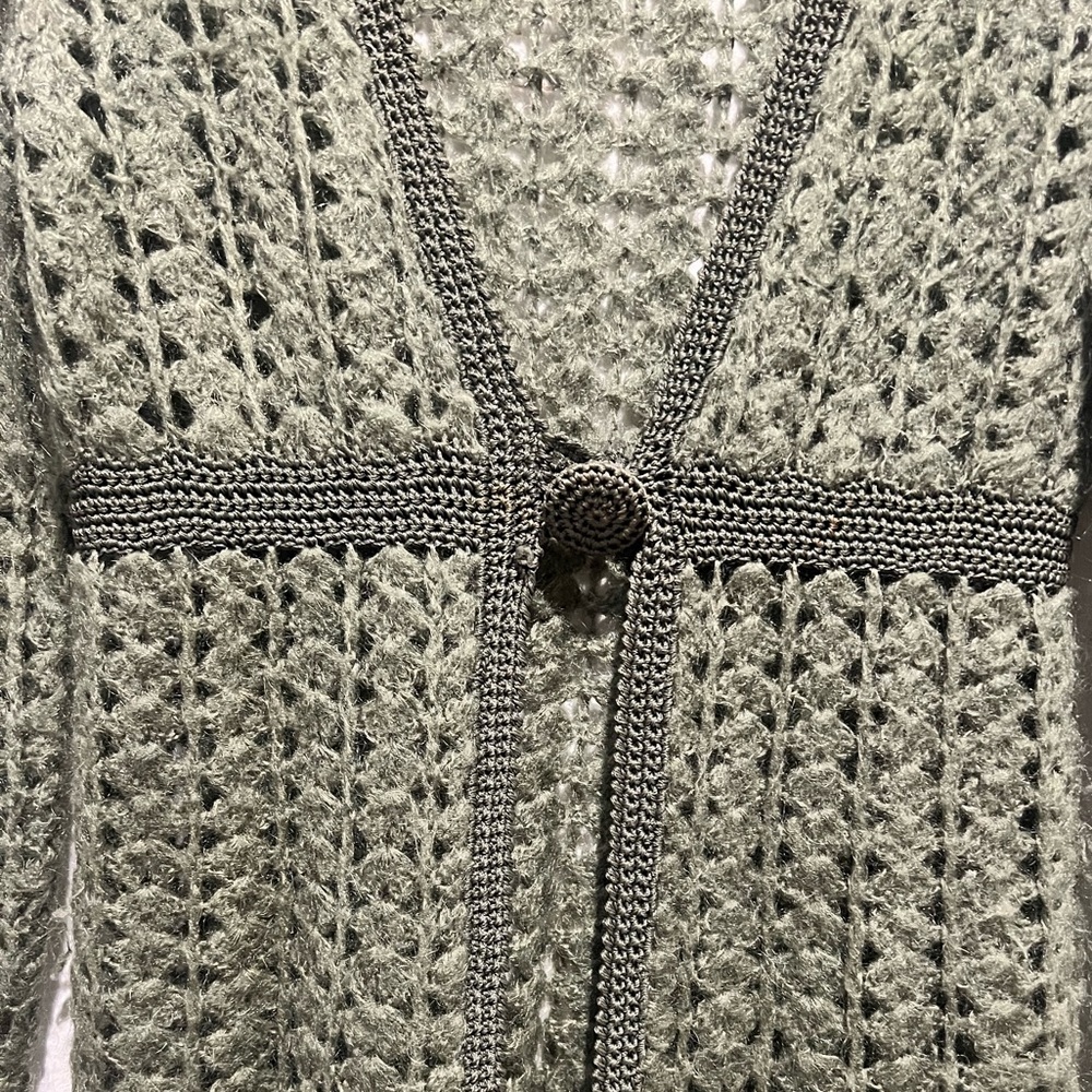 Gold Hawk Open Knit Sweater Cardigan
Sz: S - Picture 3 of 14